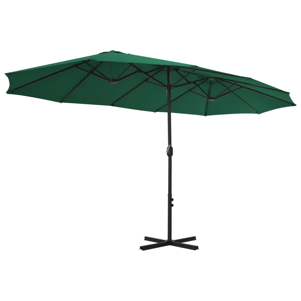 Ombrellone da Esterni con Palo in Alluminio 460x270 cm Verde 44867