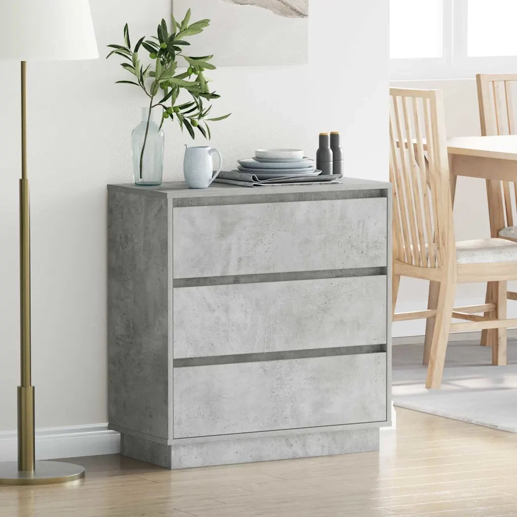 Armadio da Notte con cassetto Grigio cemento 71 x 34,5 x 75 cm 869637