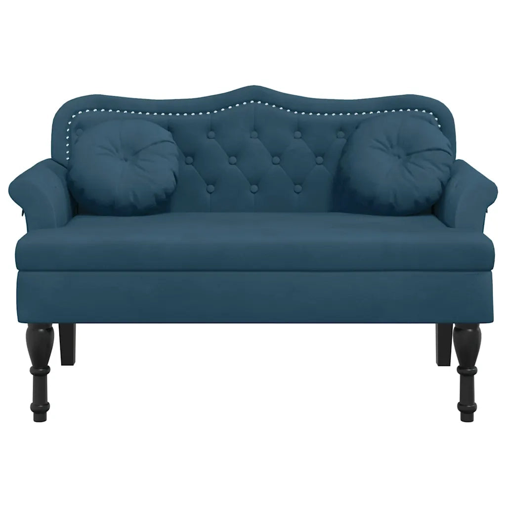 Panca con Cuscini Blu 120,5x65x75 cm in Velluto CFW1625440
