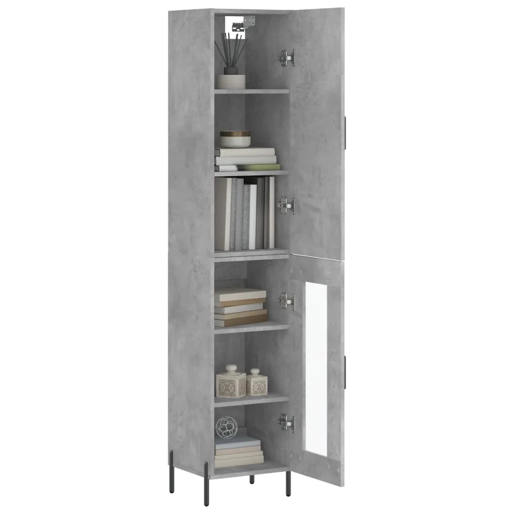 Credenza Grigio Cemento 34,5x34x180 cm in Legno Multistrato 3199053