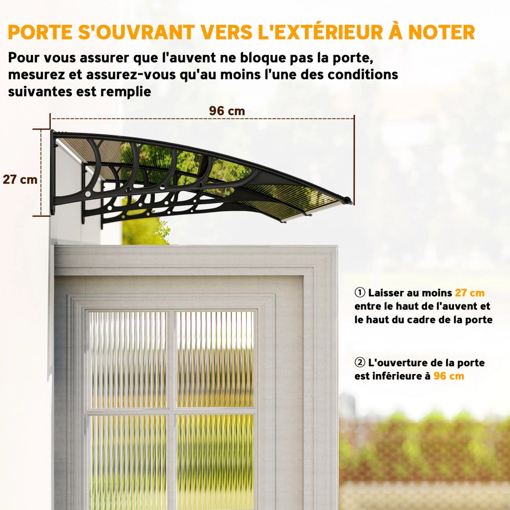Pensilina Porta Ingresso ¨C Xylo ¨C Policarbonato Trasparente Bordo Alluminio Anti-Pioggia UV
