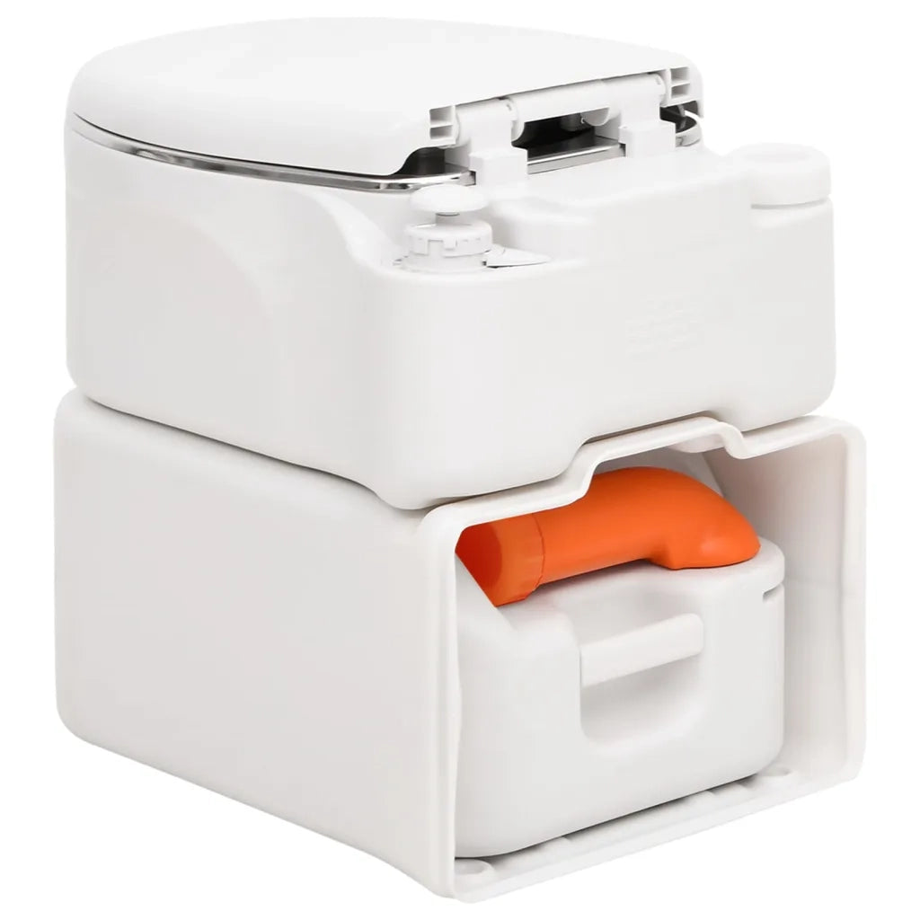 vidaXL Toilette Integrata da Campeggio Bianca 24x17 L HDPE e Acciaio