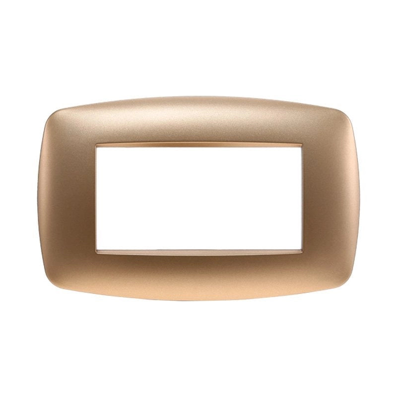 Placca Slim Serie Space 4P Colore Oro Compatibile Con Bticino Living Light