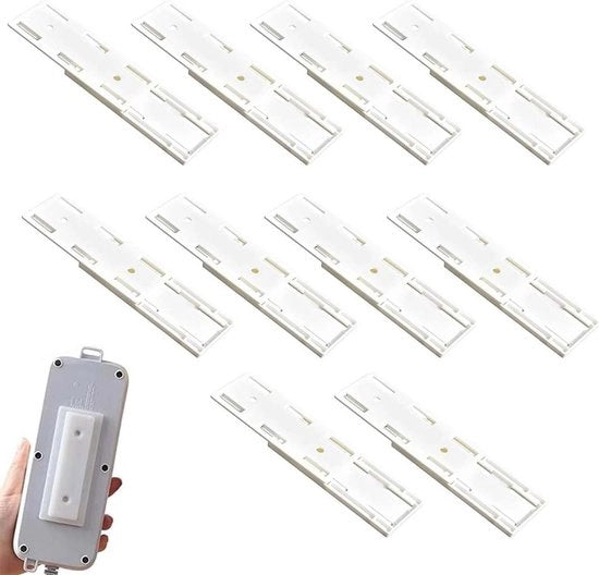 Supporto per cavi - 10 pezzi. Adesivo autoattacco, per presa di corrente, scatola per cavi, scatola per contattino a parete, router, telecomando.