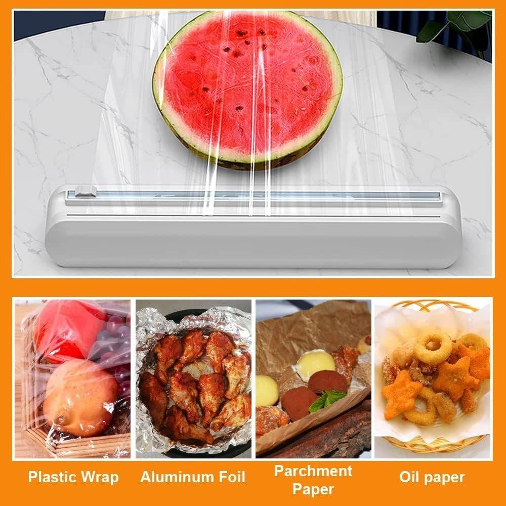 Trade Shop - Dispenser Per Pellicola Trasparente Alimenti O Carta Alluminio Con Taglierino -