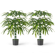 Set di 2 alberi di bamb¨´ artificiali da 100 cm rami regolabili, Alberi da pavimento finti per decorazione casa-Piante artificiali