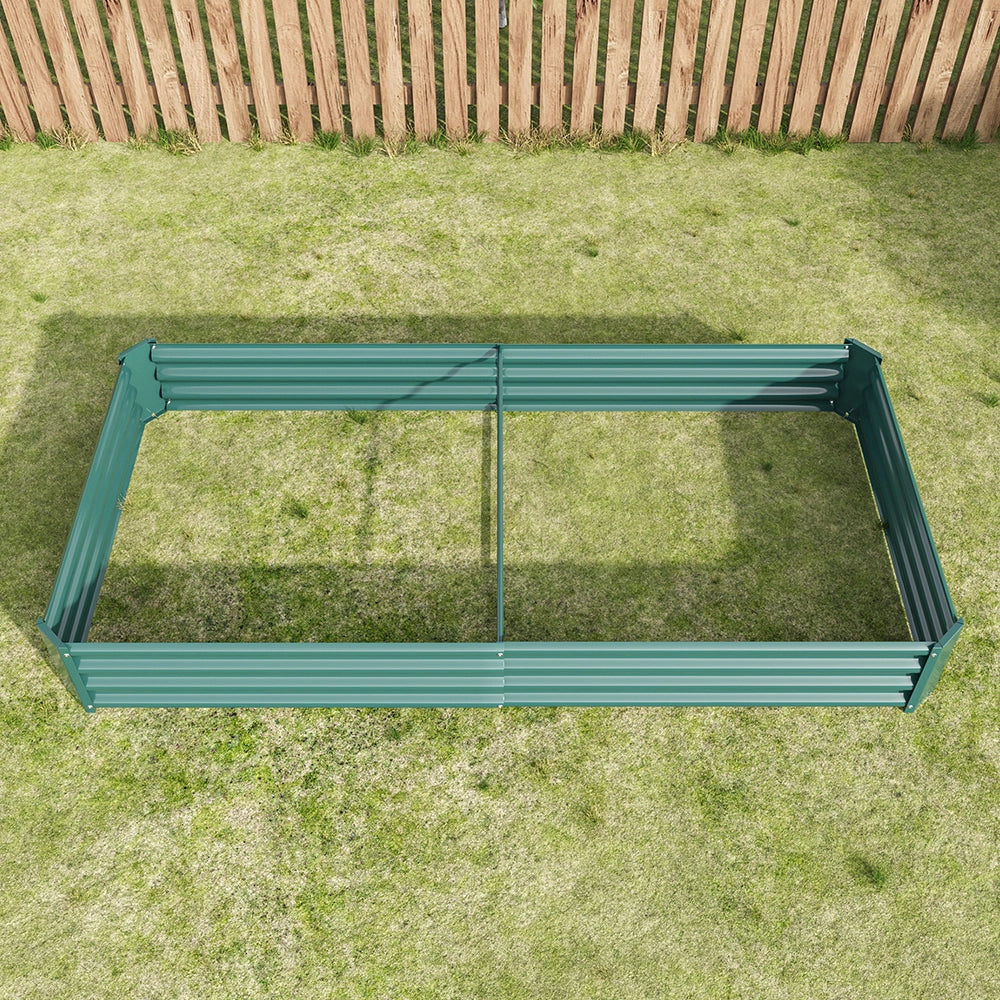 Aiula rialzata-Xylo-Metallo-design stabile, antiruggine, senza fondo, per orto/giardino