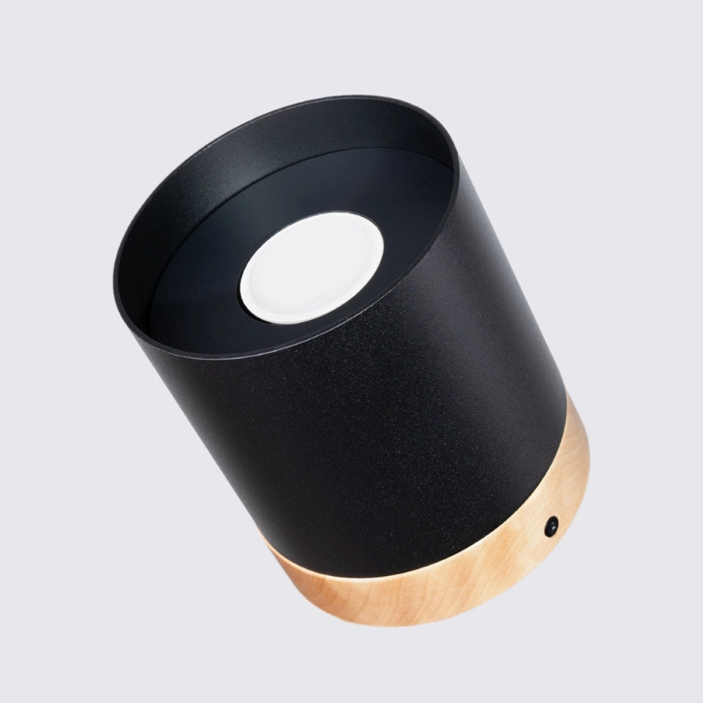 Spot soffitto BARREN nero/legno Ø12 GU10 Pure Lume