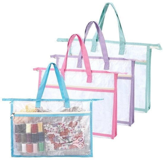 Borsa di Progetto Portatile per Attività di Fai da Te - Polimero - 34 x 25,6 x 7 cm - Materiali da Sarto - Accessori per la Lavorazione della Lana - Attrezzature per la Sartoria - Borsa per Progetti