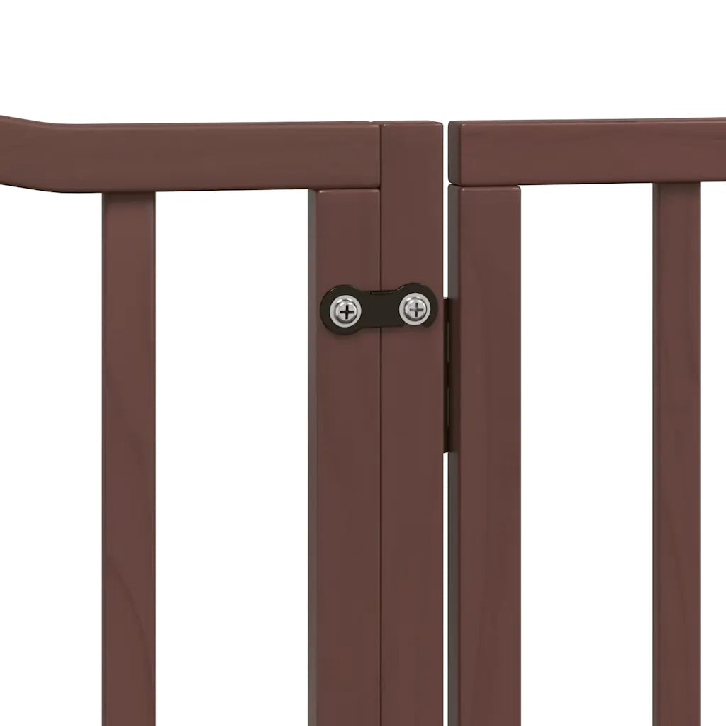 Cancello Cani Porta Pieghevole Marrone 10 Pannelli 800cm Pioppo CFW5415840