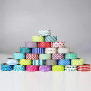 Set di nastro adesivo decorativo - 10 rotoli - nastro adesivo decorativo - nastro per scrapbooking - adesivo autoadesivo - 5 metri di lunghezza, 15 mm di larghezza - nastro decorativo