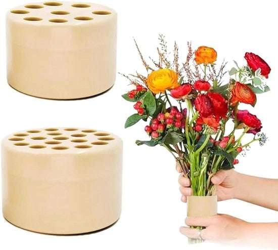 Supporto a spirale per Ikebana - supporto per paletto da giardino - supporto a spirale in acciaio giallo - accessori vaso per fiori - disposizione fiori per vasi - 2 pezzi.
