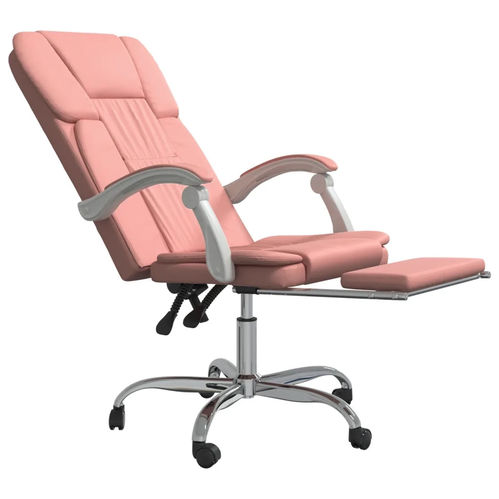 Poltrona | Sedia Relax da Ufficio Reclinabile Rosa in Similpelle