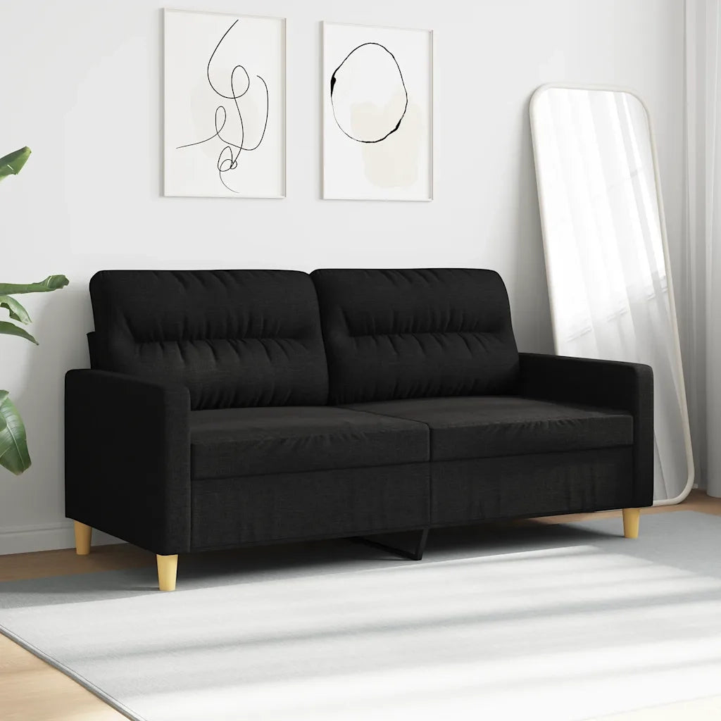 Divano a 2 Posti-Sofa 2 Posti Nero 120 cm in Tessuto 987686