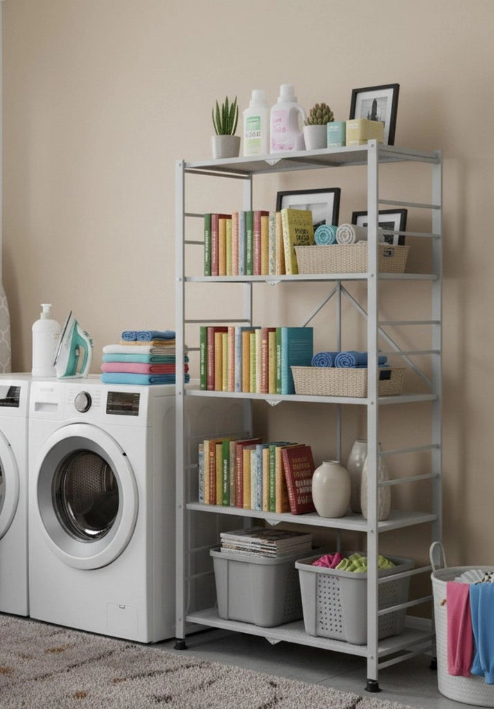 Minori, Scaffali 5 Ripiani, 71x38x156h cm Grigio