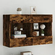 Mobile TV a Parete con Luci LED Rovere Fumo 98,5x30x60,5 cmcod mxl 86143
