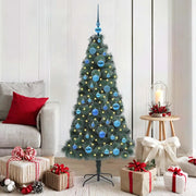 Albero di Natale artificiale preilluminato con set di palline
