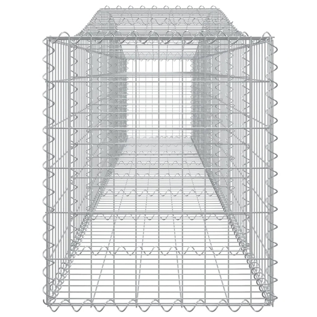 Set di 9 gabbioni ad arco per recinzioni a gabbia e muri di contenimento 400 x 50 x 60/80 cm ferro zincato argento 02_0041322