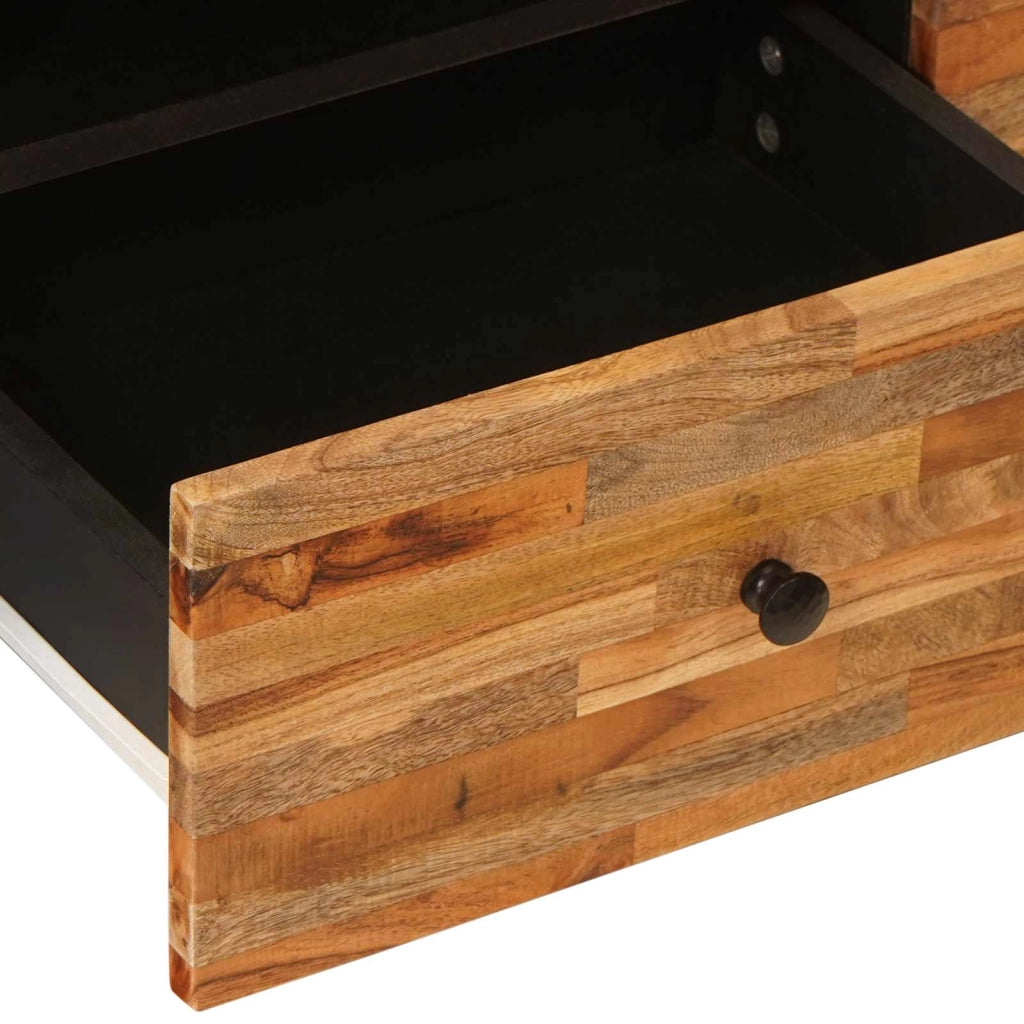 Mobile porta TV rettangolare con contenitore 105 x 33 x 46 cm stile moderno soggiorno legno massello di mango marrone 02_0057814