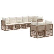 Set Divano da Giardino 8 pcs Beige polyrattan 3434286