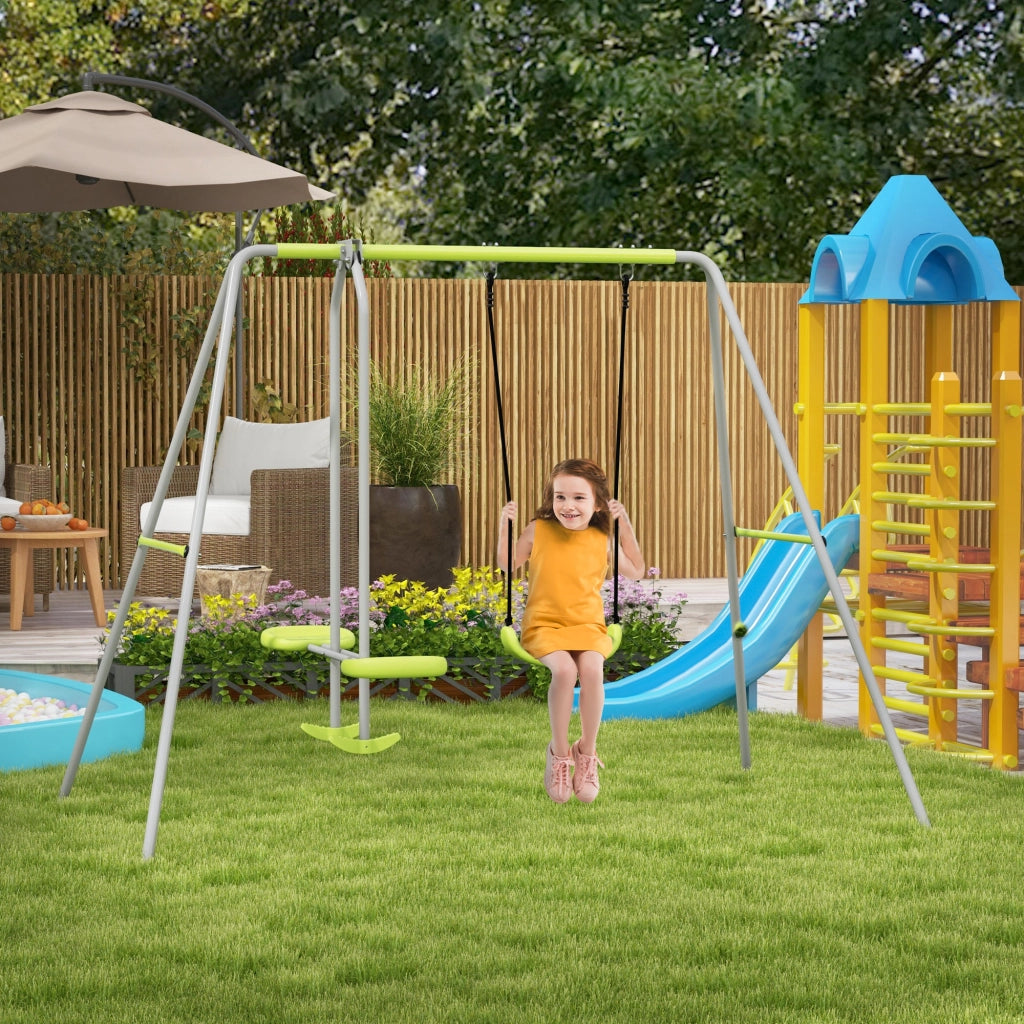 Altalena per Bambini ¨C zephmum ¨C Grigio e Verde 255x160x180 cm