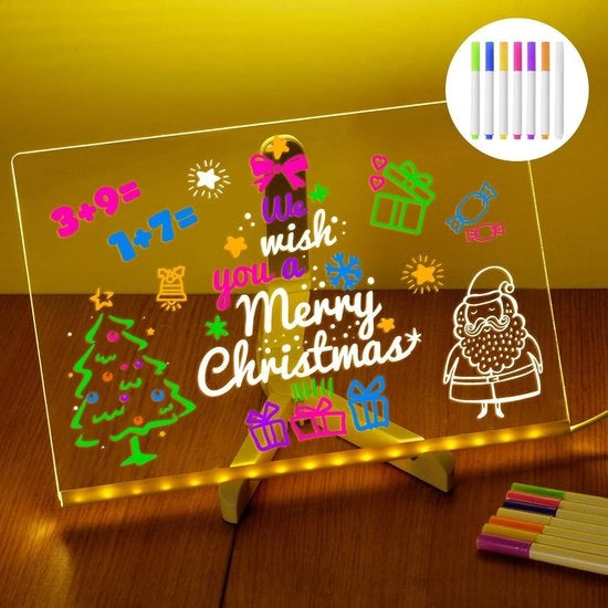 Tavolo di disegno illuminante con graffiti trasparente e acrilico fluorescente per bambini - 30*20CM