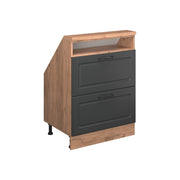 Mobile sottotetto Rion Antracite rustico/Rovere dorato con 2 cassetti Vicco