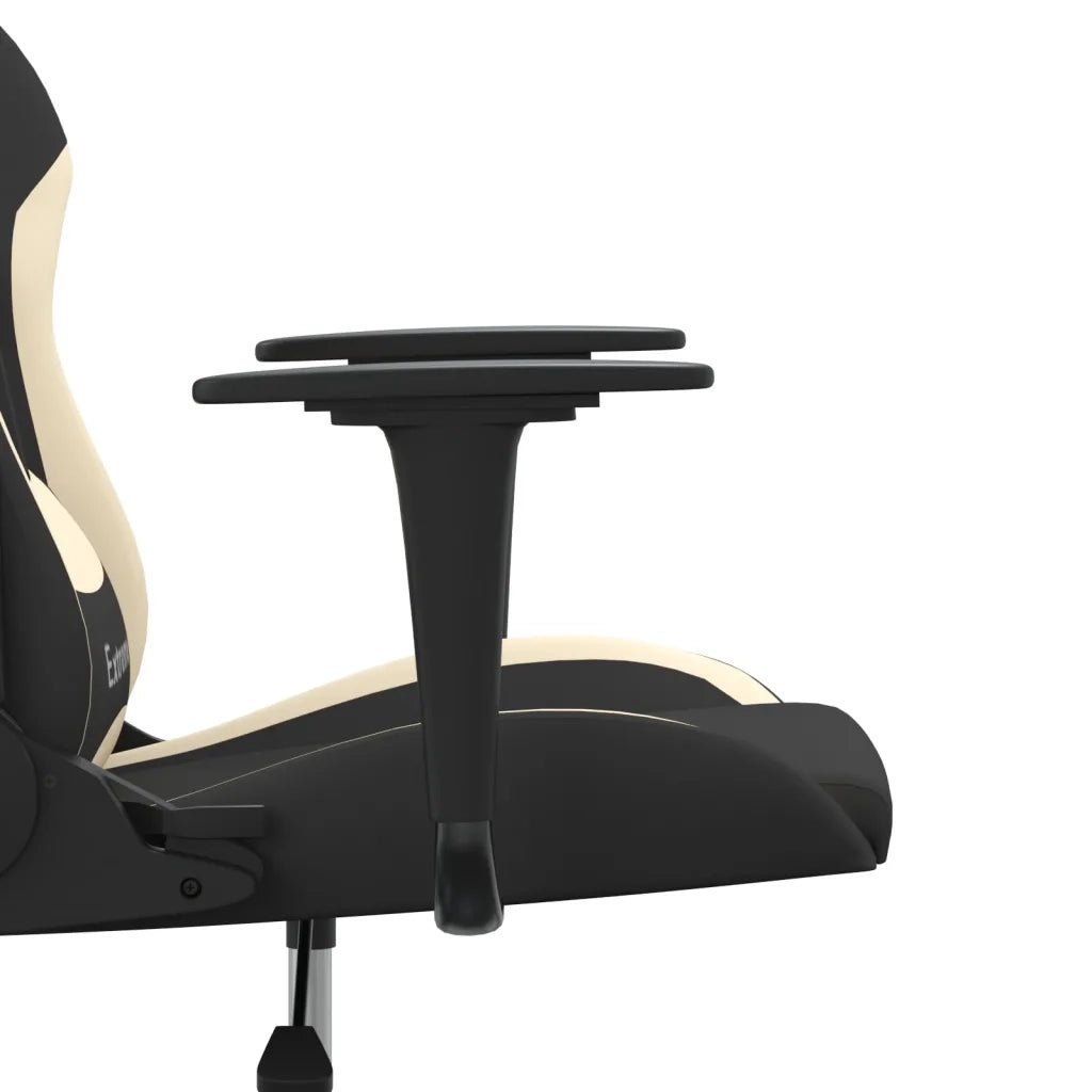 Sedia da Gaming Nero e Crema in Tessuto 345469