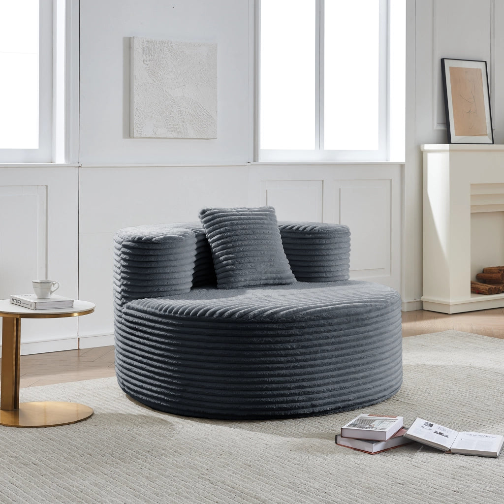POLTRONA SACCO 112x105x59 cm Tessuto a coste Grigio scuro