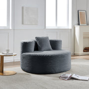POLTRONA SACCO 112x105x59 cm Tessuto a coste Grigio scuro