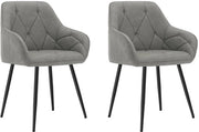 Set di sedie da pranzo - Sedia - Set di sedie da pranzo da 2 - Sedie da cucina - Sedia da abbinare - Design moderno - Salotto - Pelle scura grigia