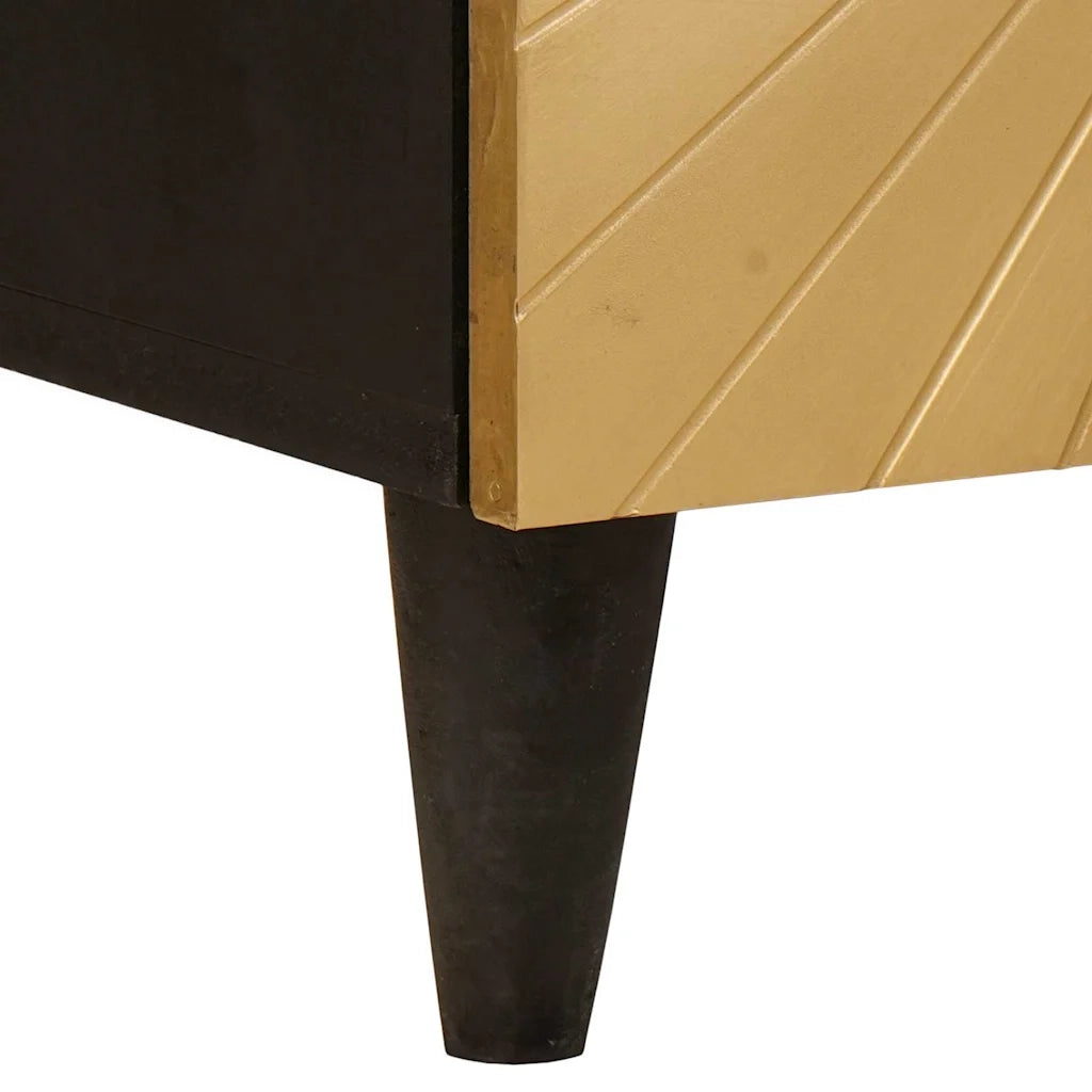 vidaXL Comodino Nero e Oro 40 x 33.5 x 46 cm