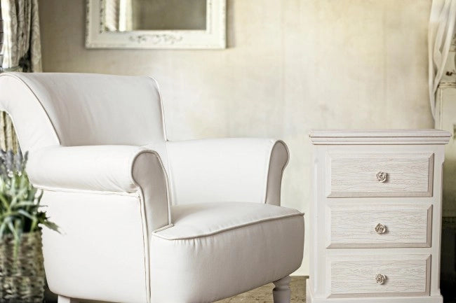 Cassettiera 3 Cassetti Legno Bianco Rustico da Interno - BLAINE