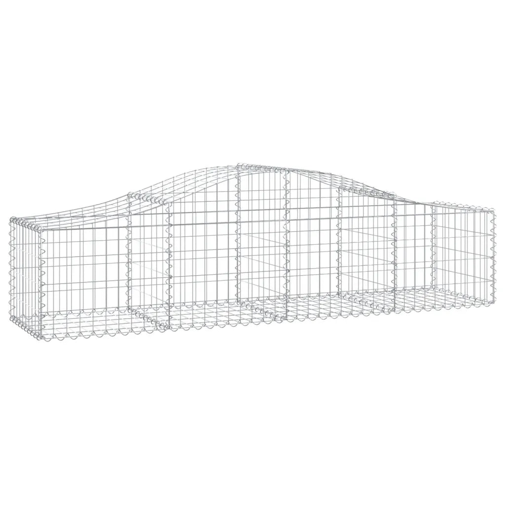 Cesti Gabbioni ad Arco 4 pz 200x50x40/60 cm Ferro Zincato
