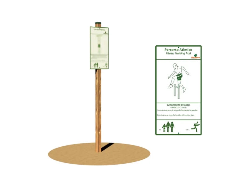 Superamento Ostacoli Giochipark 3 travi legno 9x9cm supporti acciaio Ø 4cm