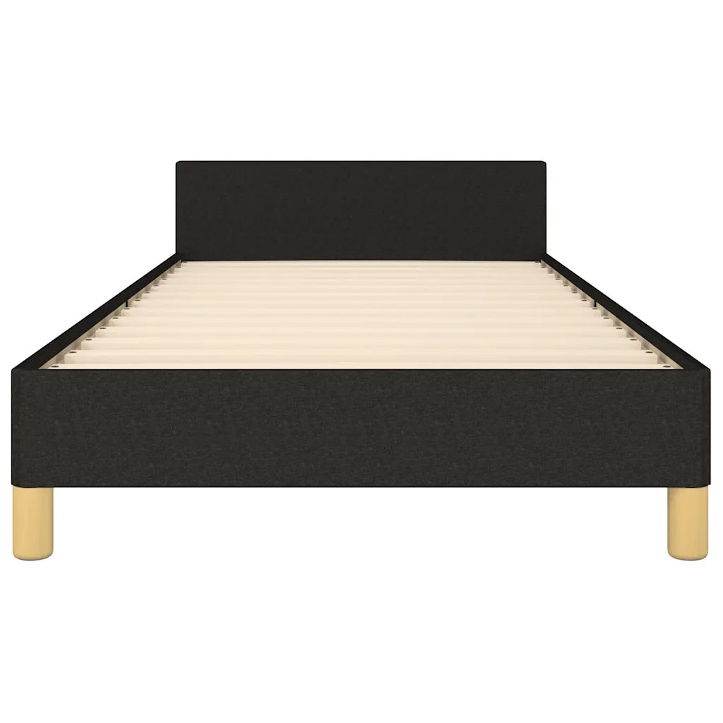 Giroletto con Testiera-Struttura Letto con testiera Nero 90x200 cm in Tessuto