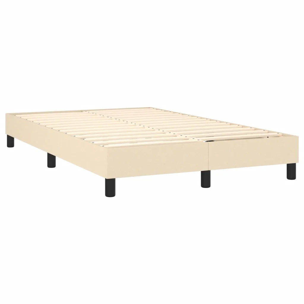 Letto a Molle con Materasso e LED Crema 120x190 cm in Tessuto
