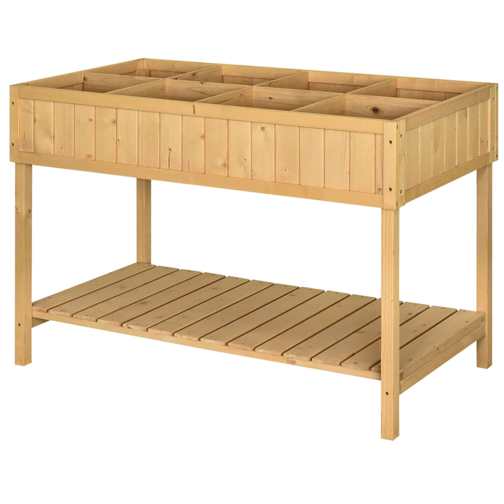 Letto a soppalco con 8 scomparti e tavolo da giardino ¨C zephmum ¨C in legno di abete con ripiano e scarico