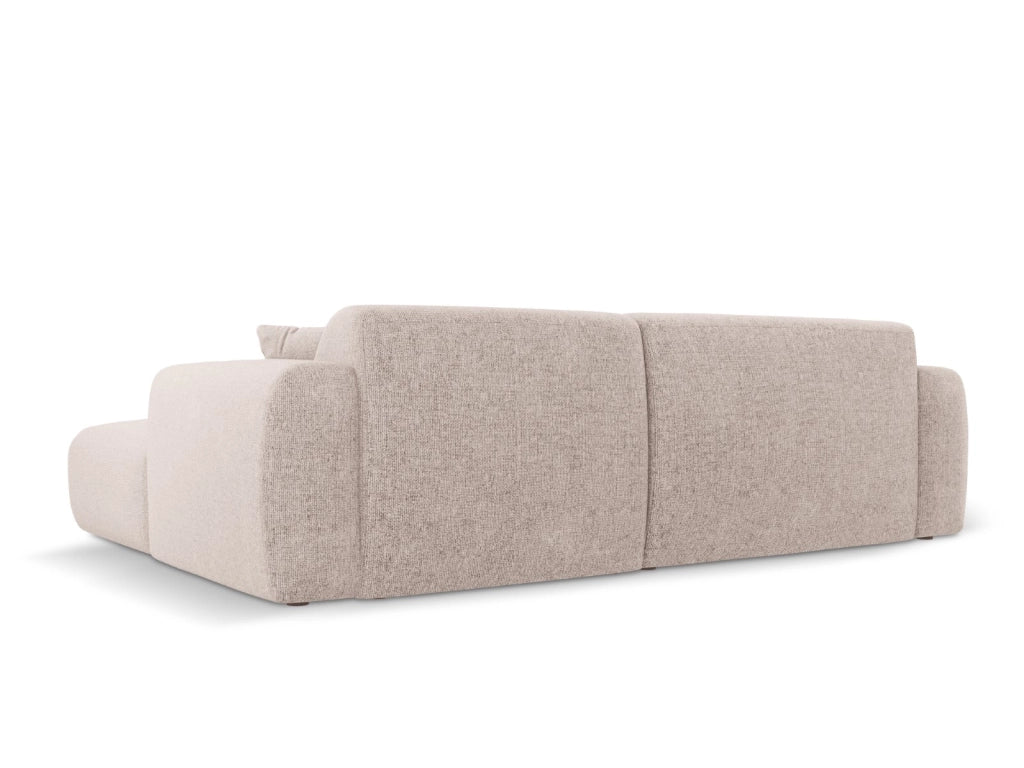 Cosmopolitan Design - Divano angolare sinistro "Nolio" 4 posti in ciniglia beige 
