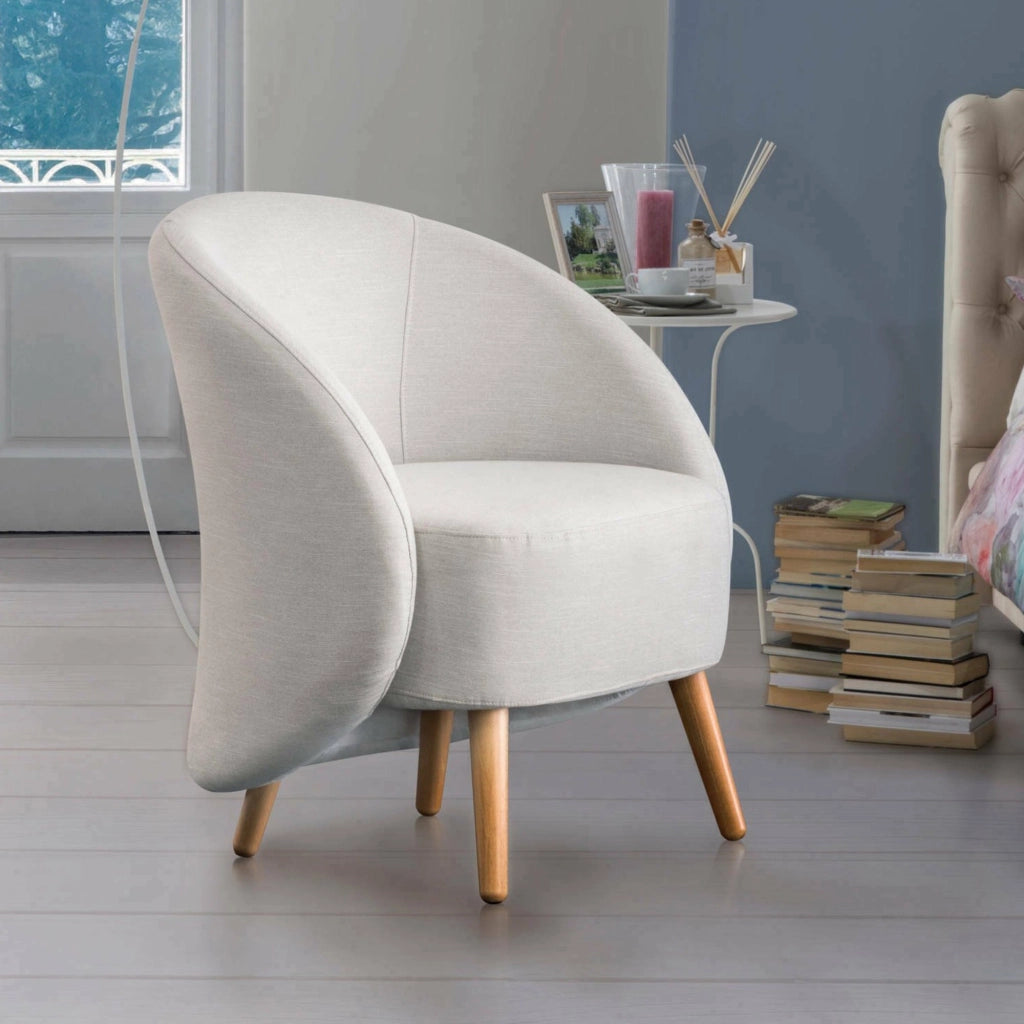 Poltrona Alla, Poltrona di design da salotto, 100% Made in Italy, Poltroncina relax in tessuto imbottito, cm 70x60h80, Grigio