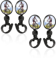 Specchi retrovisori per bicicletta - regolabili e girevoli - 4 pezzi - nero