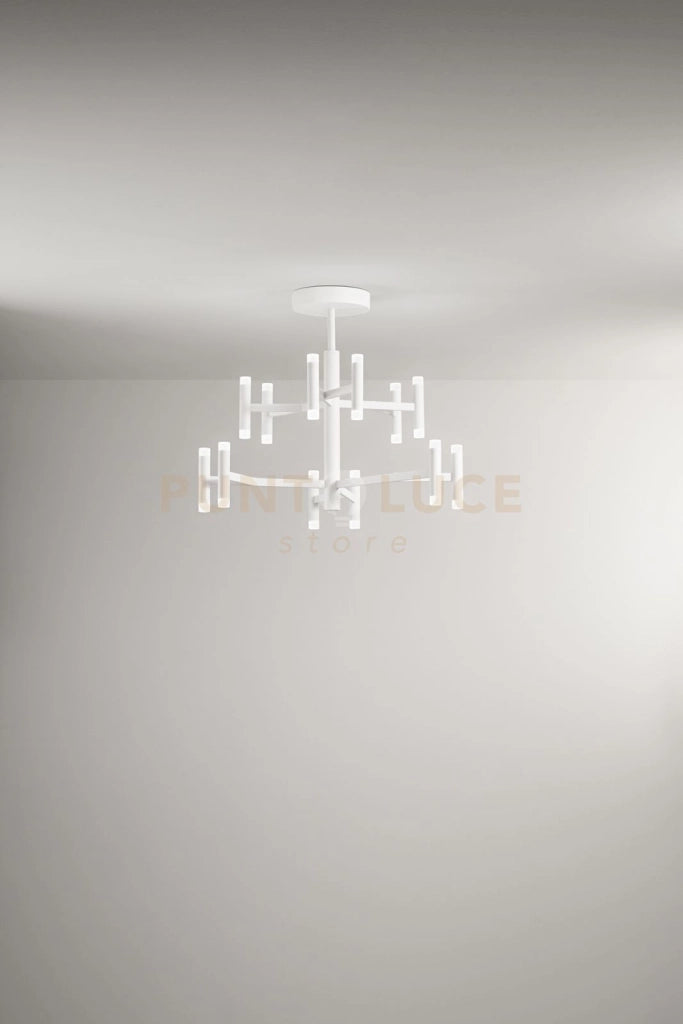Plafoniera in metallo e alluminio  Bianco Candles LED 68W 3000K CRI?80 220-240V 50/60Hz 4690Lm biemissione dimmerabile