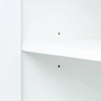 Mobile TV Moderno Lucido con Mensola, Ripiani in Vetro Regolabili e Cerniere Silenziose, 160x38.5x60 cm, Bianco