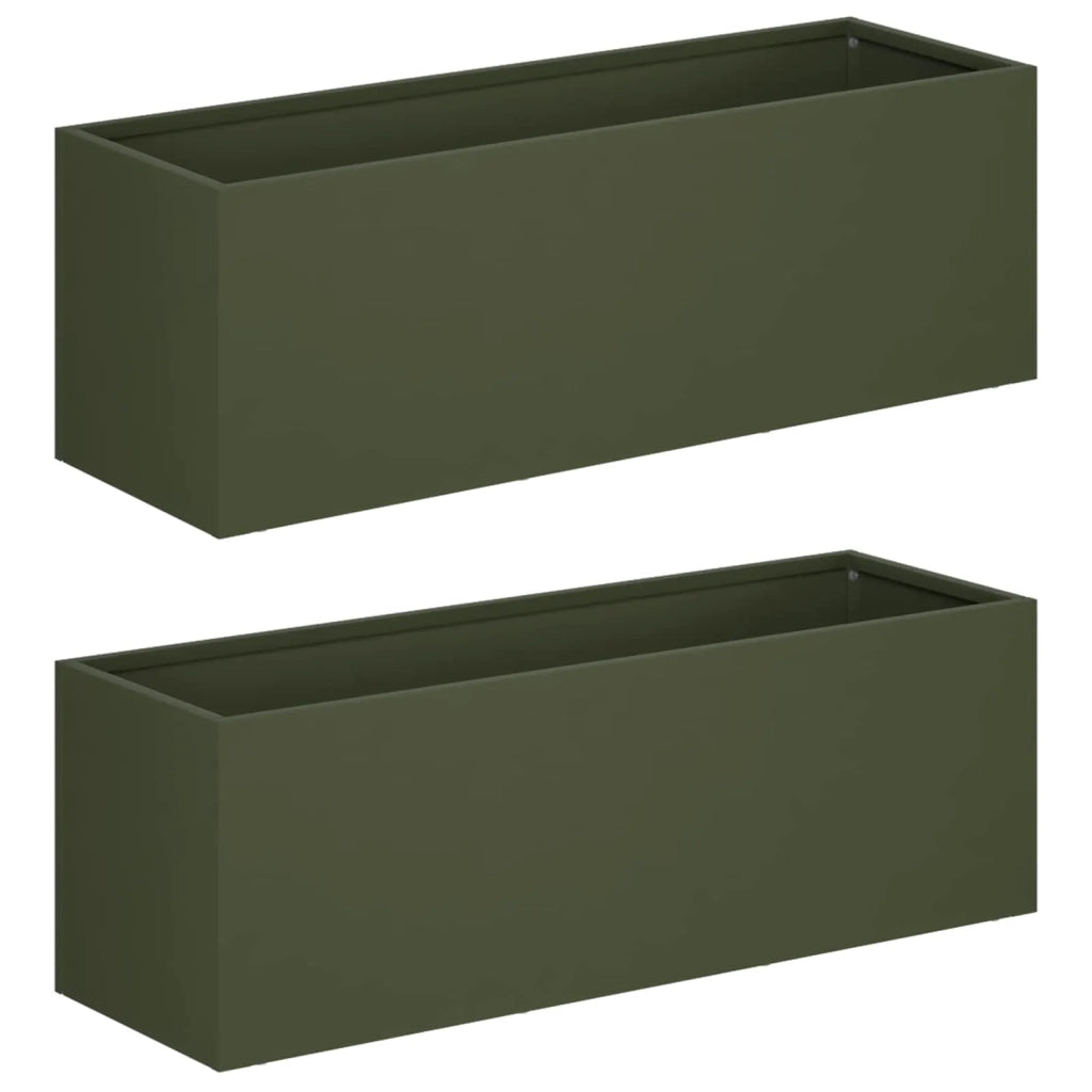 Vaso da giardino 2 pz Verde Oliva 40 x 20 x 20 cm 8005141