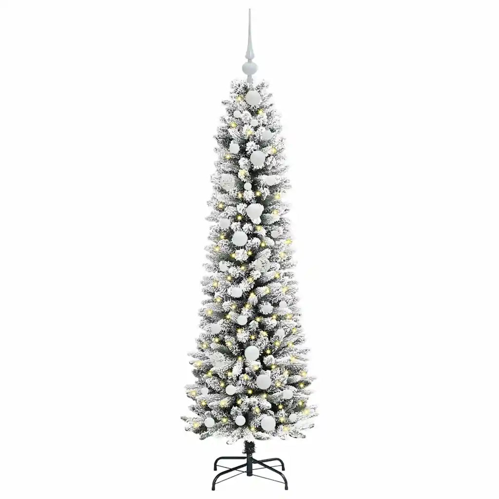 Albero di Natale Artificiale-Albero Natalizio con 150 LED Bianco 150 cm 211964