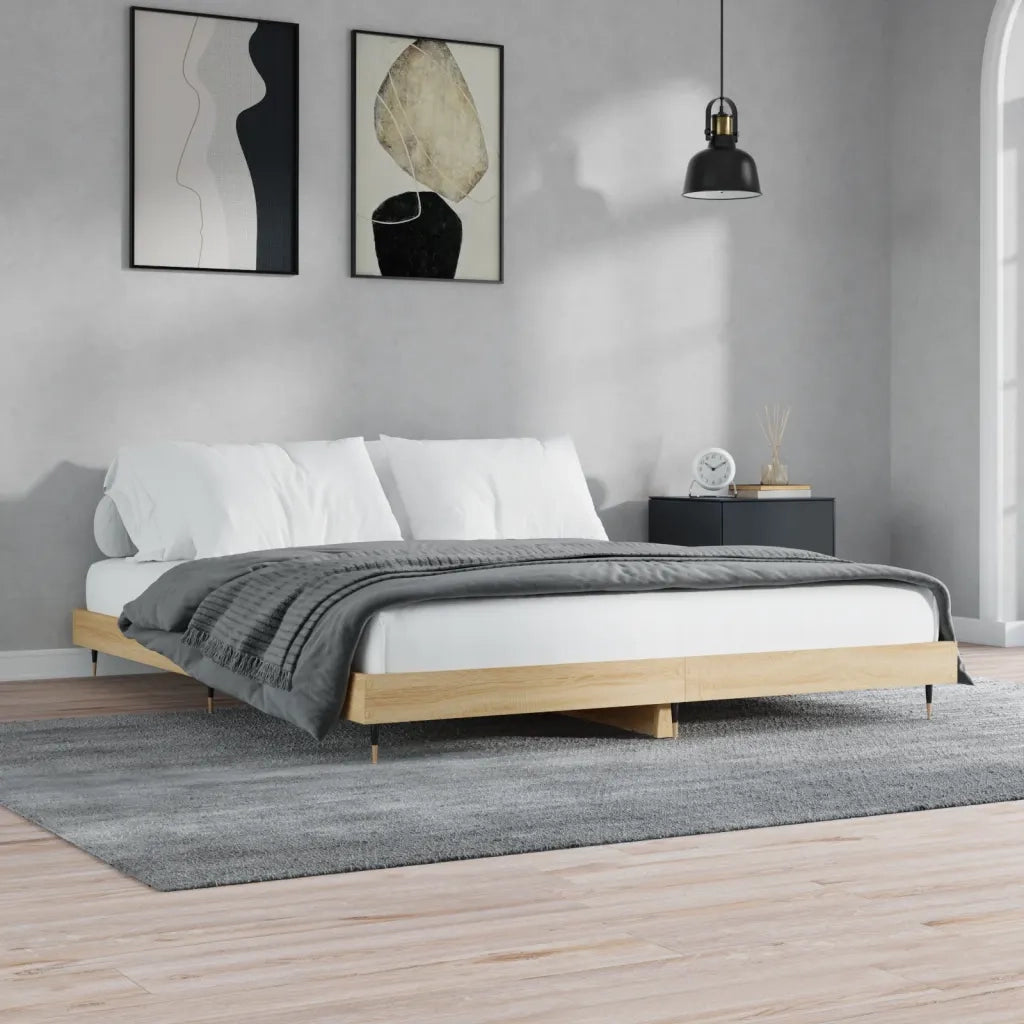 Giroletto senza Materasso Rovere Sonoma 200x200cm in Truciolato