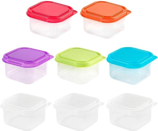 Contenitori a tenuta di aria per frigorifero - 8 pezzi - piccoli contenitori alimentari con coperchio - mini contenitore alimentare.