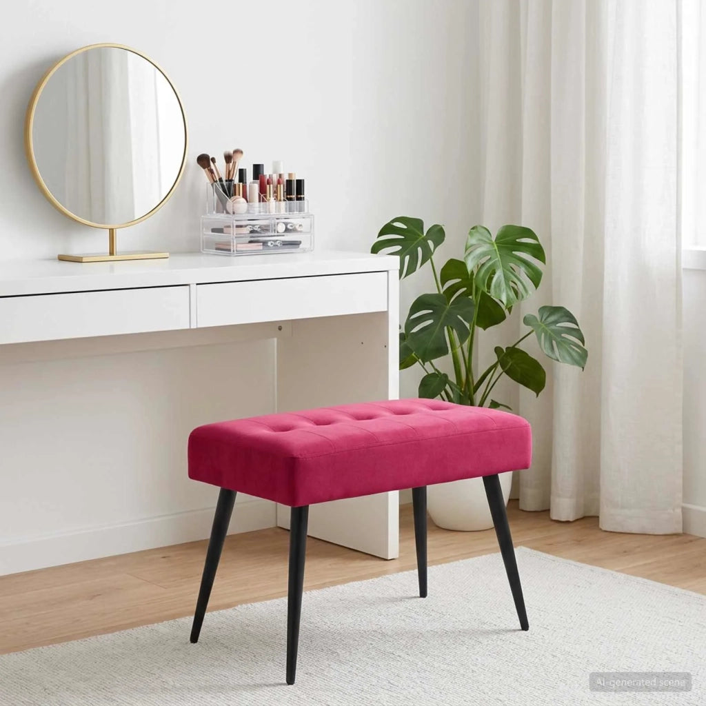 Panchina con bottoni imbottiti Rosso Vino 60 x 40 x 45 cm 42038506
