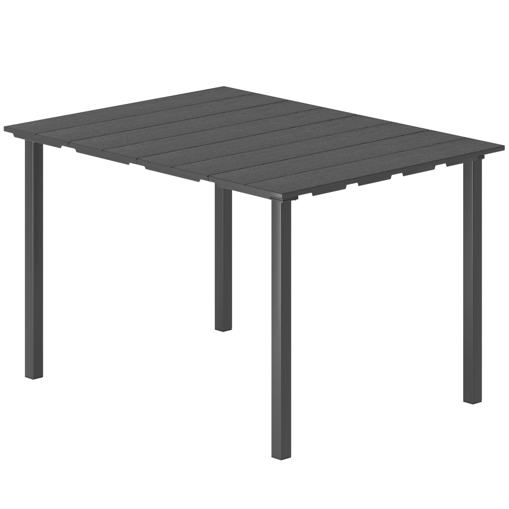 Tavolo da pranzo da giardino per 6 persone ¨C zephmum ¨C struttura in metallo piano in HDPE nero 120x90x74 cm