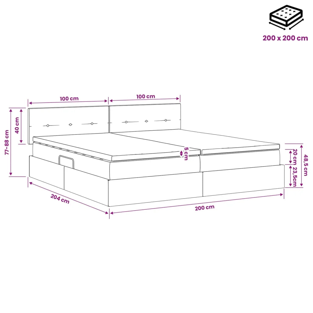 Letto con Contenitore con testiera 2 pz Nero 3458951